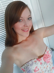 Sweet amateur girl in nude selfies